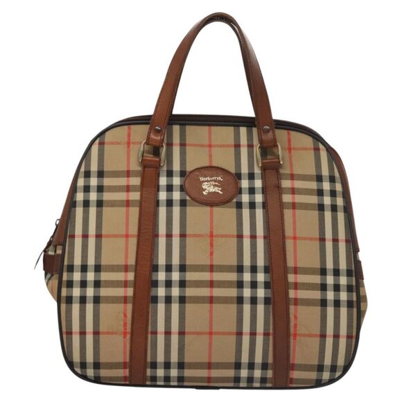 Burberrys Nova Check Hand Bag Canvas Beige Auth - Picture 2 of 16